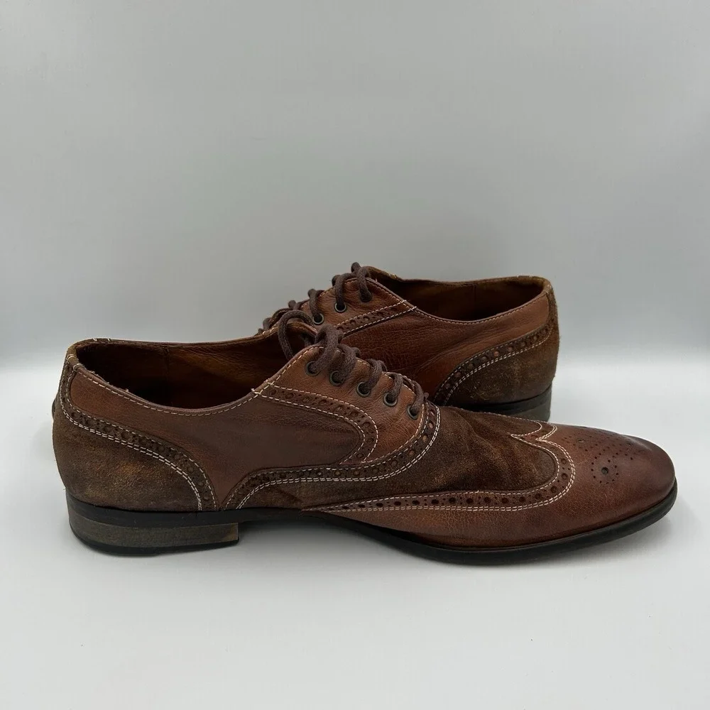 Johnston Murphy 1850 Dress Shoes Mens‎ 13 M Oxford Wingtip Brown Lace Up Casual